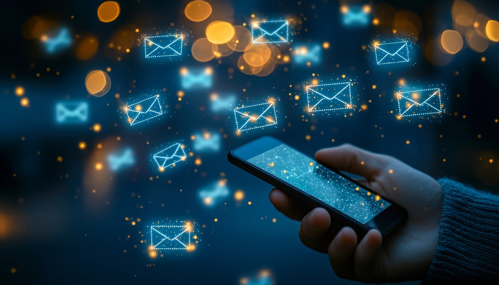 Smartphone Sending and Receiving Digital Email Messages