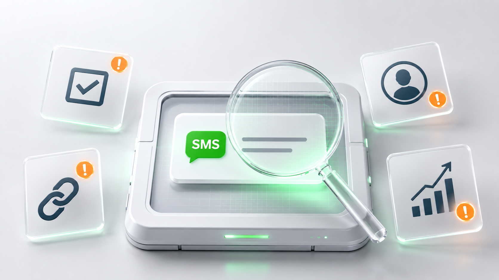 Business SMS risk signals including suspicious links, sender identity, and abnormal sending patterns