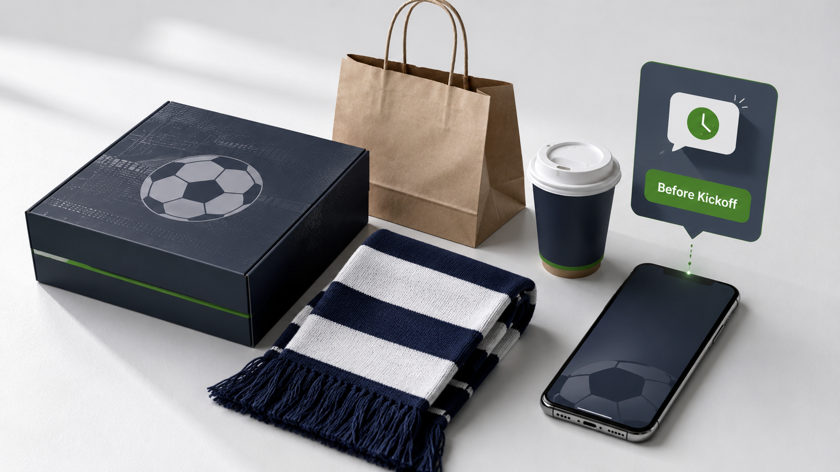 Match-day SMS campaign desk with kickoff timing, flash offer cards, and local prompts