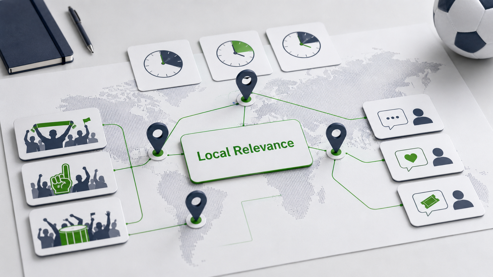 World Cup SMS audience segmentation cards for casual fans and high-intent buyers